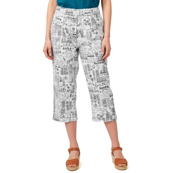 Womens da-sh Drawstring Waist Pocket Linen Capris - image 