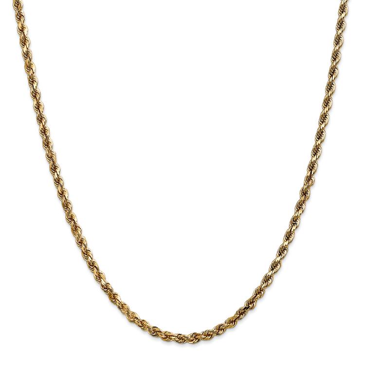 Gold Classics™ 3.5mm. 14k Diamond Cut Rope Chain Bracelet