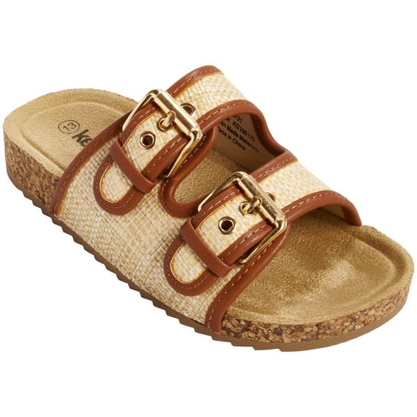 Girls Kensie Girl Straw Slide Sandals - image 