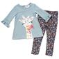Girls &#40;4-6x&#41; Rare Editions 2pc. Giraffe Top & Leggings Set - image 1