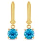 Gemstone Classics™ Gold over Silver Blue Sapphire Drop Earrings - image 2