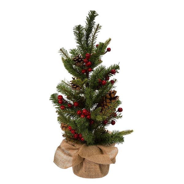Kurt S. Adler 24in. Red Berries & Pinecones Fir Tree