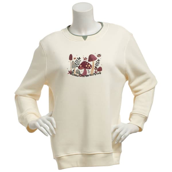 Plus Size Hasting & Smith Mushrooms & Foliage Fleece Sweatshirt