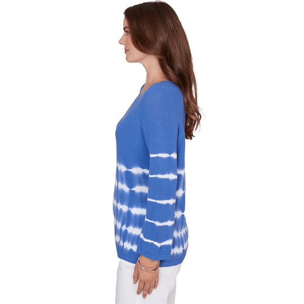 Petite Ruby Rd. Set Sail Long Raglan Sleeve Tie Dye Sweater