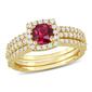 Gemstone Classics&#40;tm&#41; 10kt. Gold Plated Lab Created Ruby Ring - image 1