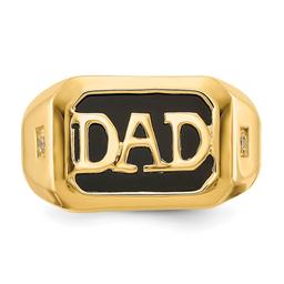 Mens Gentlemen’s Classics™ 14kt. Gold Onyx & Diamond DAD Ring
