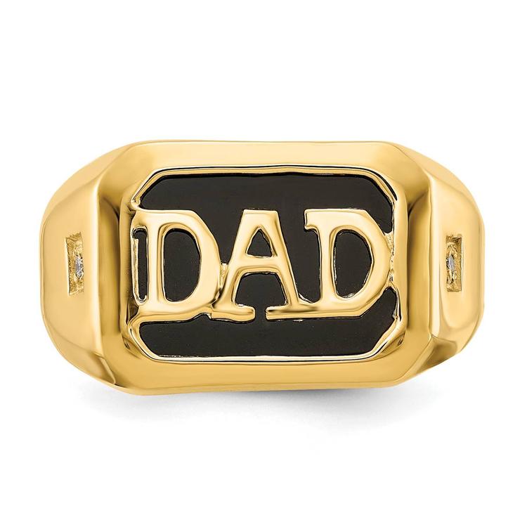 Mens Gentlemen’s Classics™ 14kt. Gold Onyx & Diamond DAD Ring