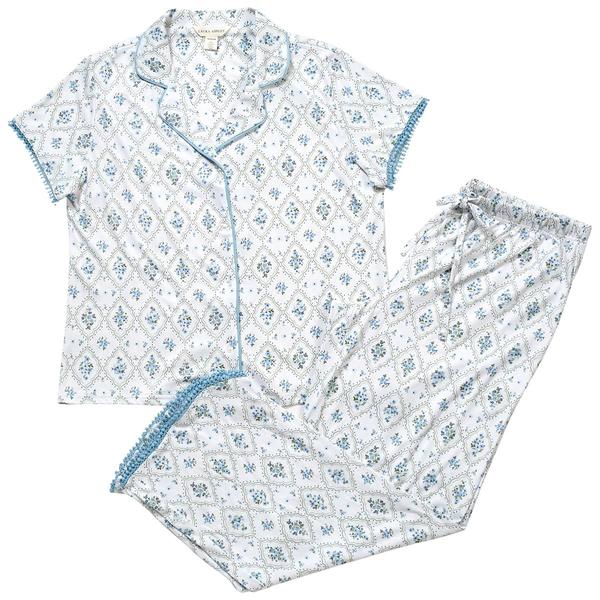 Womens Laura Ashley® Short Sleeve Floral Trellis Pajama Set