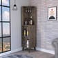 FM FURNITURE Quinn Dark Brown Corner Bar Cabinet - image 2