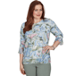 Womens Alfred Dunner Provence 3/4 Ruffle Sleeve Paisley Blouse - image 1
