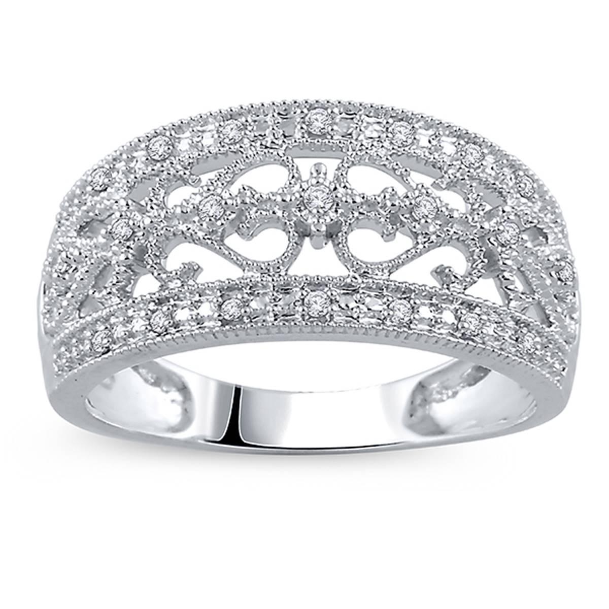 Diamond Classics™ Sterling Silver Scroll Anniversary Ring