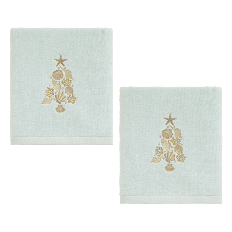 Avanti Shell Tree 2pk. Hand Towel Set