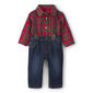 Baby Boy (6-18M) Carter''s(R) 2pc. Plaid Bodysuit & Denim Pants Set - image 1