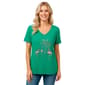 Womens New York Laundry Tropical Flamingo Rhinestone Tee - image 1