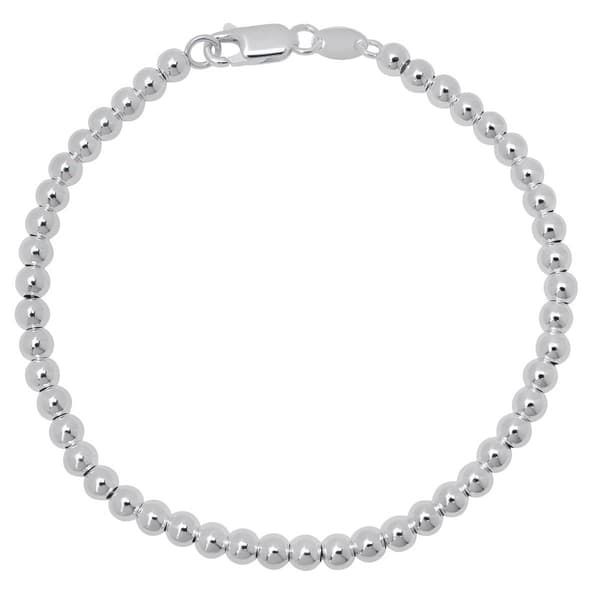 Sterling Silver 6mm Bead Chain Bracelet - image 