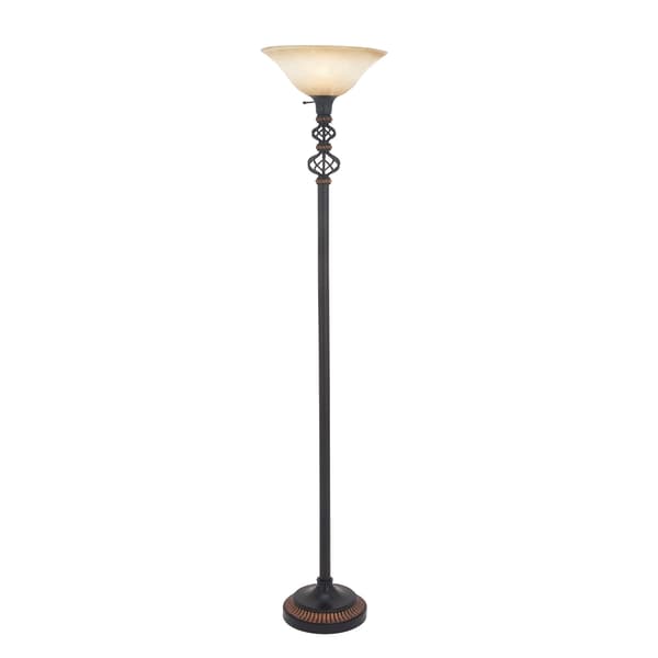 9th & Pike&#40;R&#41; Black Metal Traditional Torchiere Floor Lamp