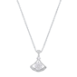 Saffron Sterling Silver Moissanite Diamond Arc Pendant Necklace - image 1