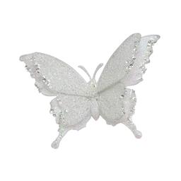 White Butterfly Clip On Ornament