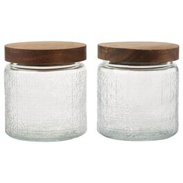 Medallion Embossed 2pc. 16.9oz. Glass Jars with Lids