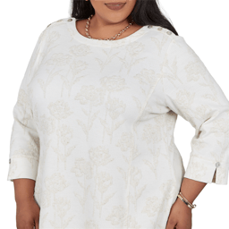 Plus Size Alfred Dunner Cityscape 3/4 Sleeve Floral Blouse