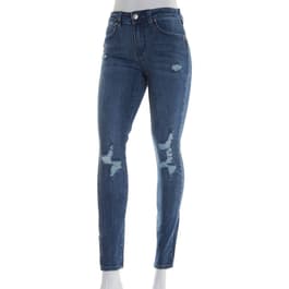 Blue Topic Red Ripped Skinny Jeans - Juniors