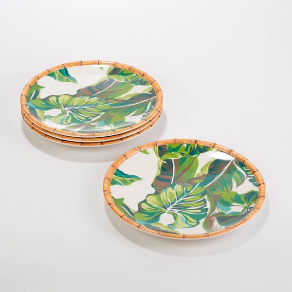 Tommy Bahama 11in. Large Palm Bamboo Dinner Plates - Set of 4 - image 