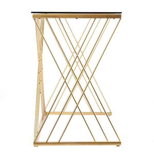 Southern Enterprises Dezby Modern Glass-Top Desk
