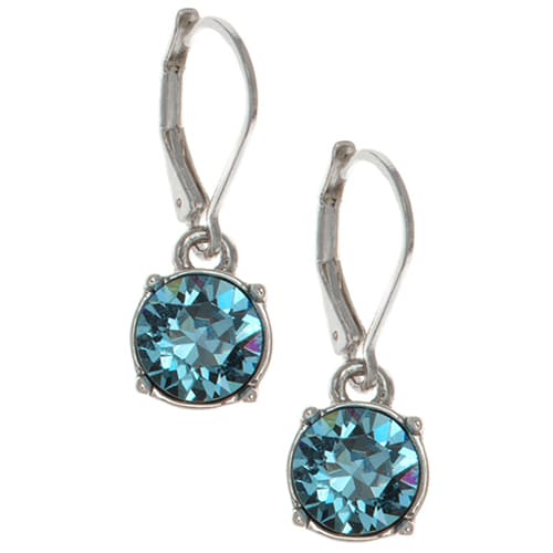 Gloria Vanderbilt Swarovski® Silver-Tone Aqua Stone Drop...