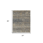 HomeRoots Tan Ivory & Blue Wool Geometric Hand Knotted Accent Rug - image 3