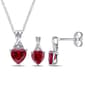 Gemstone Classics(tm) 3 3/4 kt. Created Ruby Silver Necklace Set - image 1