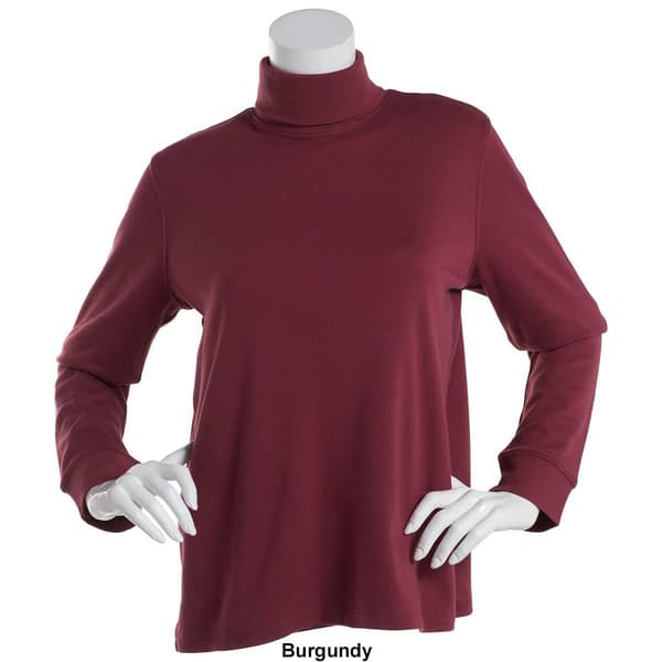 Womens Hasting & Smith Long Sleeve Solid Turtleneck Tee