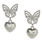 Ashley Butterfly Top Heart Drop Earrings - image 1