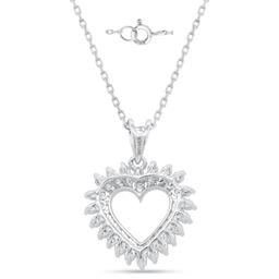 Nova Star® Sterling Silver Lab Grown Diamond Heart Pendant