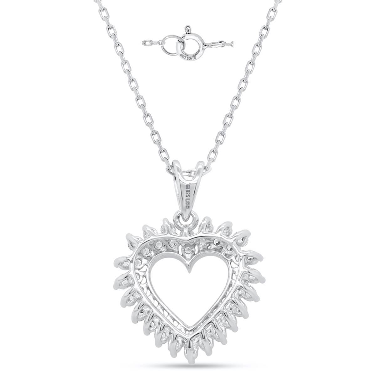 Nova Star® Sterling Silver Lab Grown Diamond Heart Pendant