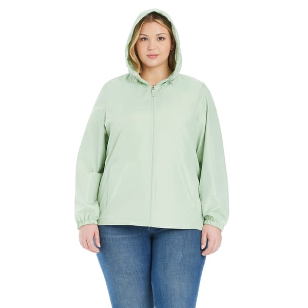 Plus Size d.e.t.a.i.l.s Windbreaker w/Floral Hood Lining