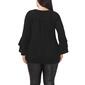 Plus Size MSK Ruffle Trim V-Neck Tier Hem Blouse - image 2