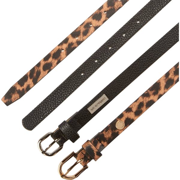 Womens Steve Madden Leopard/Black 2 For 1 Belt - image 