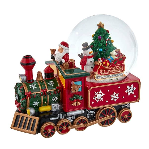 Kurt S. Adler 120mm Musical Santa Driving Train Water Globe - image 
