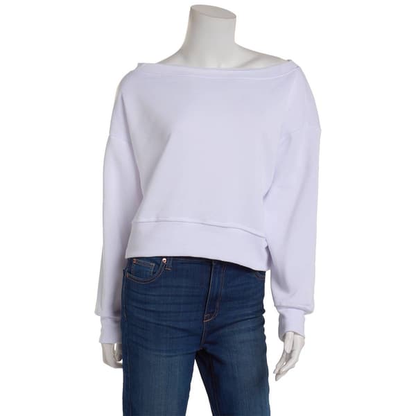 Juniors Jolie & Joy Long Sleeve Boat Neck Sweatshirt - image 