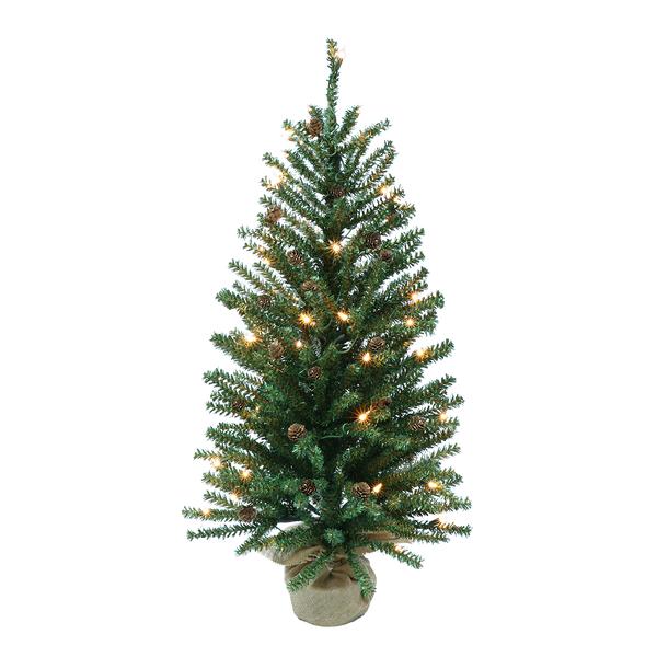 Puleo International Pre-Lit 4ft. Fir With Cones Christmas Tree