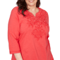 Plus Size Alfred Dunner Port Side 3/4 Sleeve Embroidery Blouse - image 5