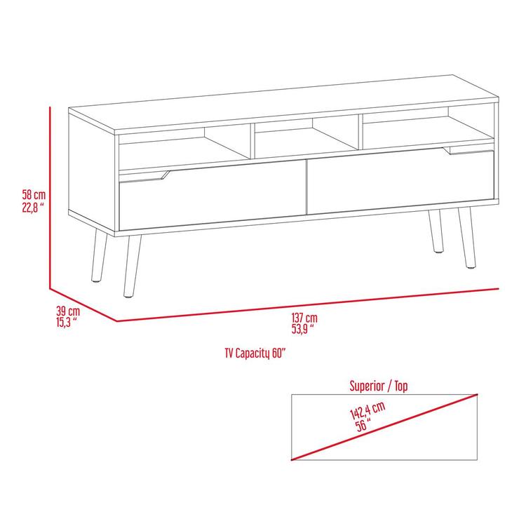 FM FURNITURE Hamburg Dark Walnut TV Stand
