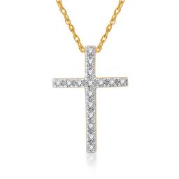 Nova Star(R) 1/10cttw. Two-Tone Lab Grown Diamond Cross Pendant