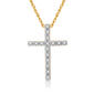 Nova Star&#40;R&#41; 1/10cttw. Two-Tone Lab Grown Diamond Cross Pendant - image 1