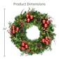 Puleo International 26in. Pre-Lit LED Ornament Adorned Wreath - image 6
