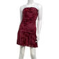 Juniors Madden Girl Flock Mesh Floral Strapless Ruch Skater Dress - image 1