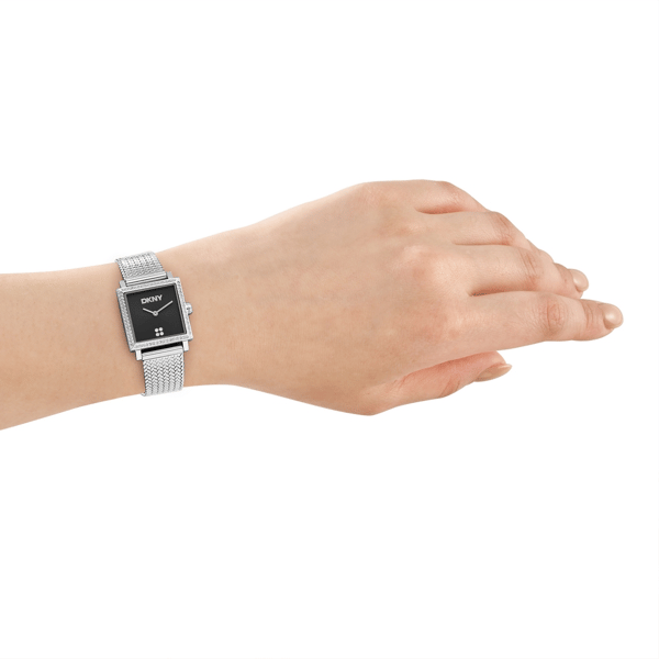 Womens DKNY Milanese Black Dial Bracelet Watch DK1L173M0085