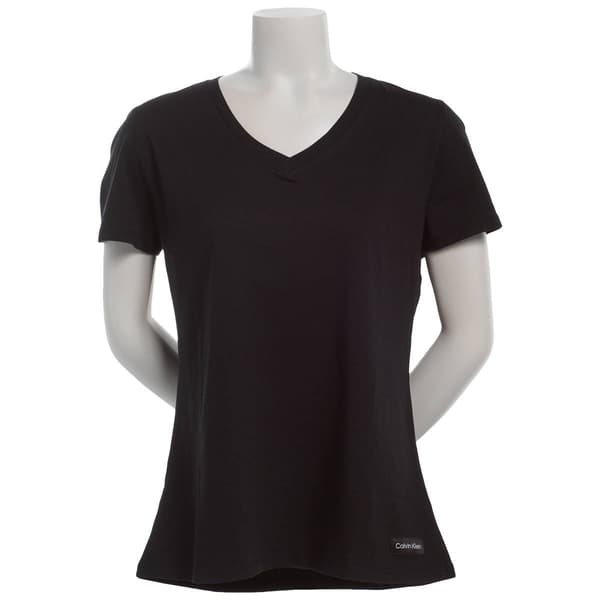 Womens Calvin Klein Performance Short Sleeve V Neck Tee - image 