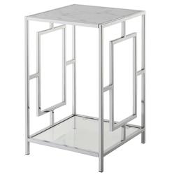 Convenience Concepts Town Square Chrome End Table