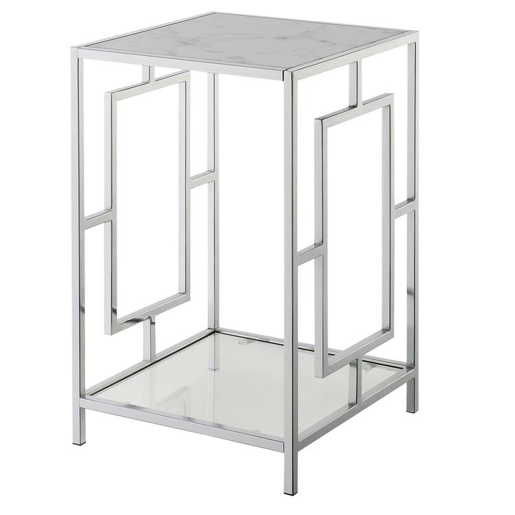 Convenience Concepts Town Square Chrome End Table